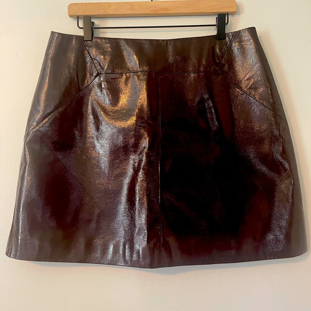WHISTLES patent leather skirt